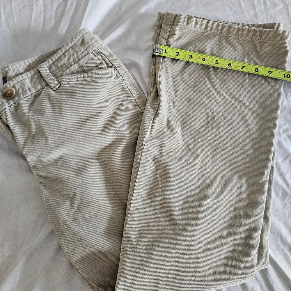 Cream Ann Taylor Women's Corduroy Cotton Wide Leg Pants 6P Soft Comfy
